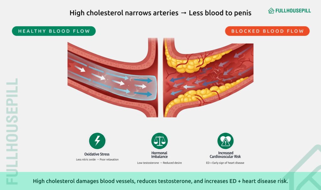 cholesterol and ed : can high cholesterol cause ed? 3 role of cholesterol to blood flow
