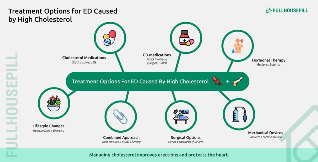 cholesterol and ed : can high cholesterol cause ed? 4 Treatment options for ED caused by High cholesterol